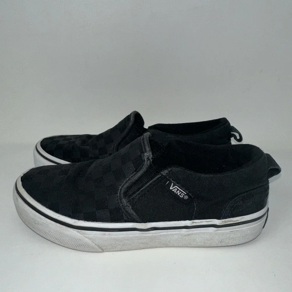 Vans Classic Black Checkerboard Slip Ons‎ Kids Size 1